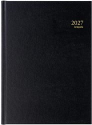 Agenda 2027 Brepols Bremax-1 1 dag per pagina 21x29cm 4 kolommen per blad omslag zwart wit papier 900018