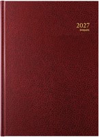 Agenda 2027 Brepols Bremax-1 1 dag per pagina 21x29cm 4 kolommen per blad omslag bordeaux wit papier 900140