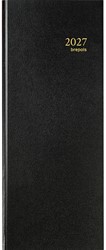 Agenda 2027 Brepols Saturnus lang 1 dag per pagina 12,8x33cm omslag zwart wit papier 0.111.1255.01.6.0