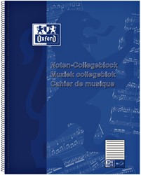Collegeblok Oxford muziek A4+ 4-gaats 50 vel blauw