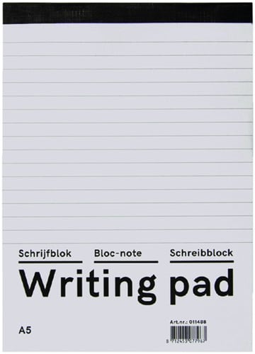 Schrijfblok budget A5 lijn 80 vel 60 grams | afname per 10 stuks