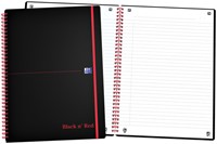 Notitieboek Oxford Black n' Red A4 lijn met spiraal en elastieksluiting-2