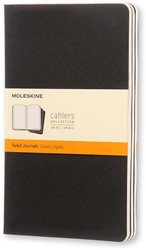 Schrift Moleskine Cahier 21x13cm lijn 40 vel ivoorkleurig papier kaft zwart 3 stuks