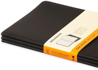 Schrift Moleskine Cahier 21x13cm lijn 40 vel ivoorkleurig papier kaft zwart 3 stuks-2