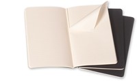 Schrift Moleskine Cahier 21x13cm lijn 40 vel ivoorkleurig papier kaft zwart 3 stuks-3