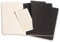 Schrift Moleskine Cahier 21x13cm lijn 40 vel ivoorkleurig papier kaft zwart 3 stuks-1