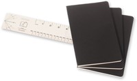 Schrift Moleskine Cahier 21x13cm lijn 40 vel ivoorkleurig papier kaft zwart 3 stuks-2