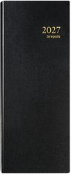 Agenda 2027 Brepols Saturnus lang 7 dagen per 2 pagina 12,8x33cm omslag zwart wit papier 0.131.1255.01.6.0