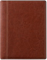 Agenda 2027 Brepols Timing Palermo 7 dagen per 2 pagina's 16,8x22cm omslag chique kunstleder bruin gespiraleerd chamois papier