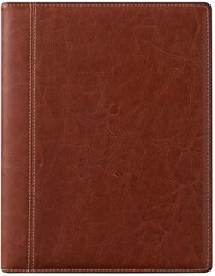 Agenda 2027 Brepols Timing Palermo 7 dagen per 2 pagina's 16,8x22cm omslag chique kunstleder bruin gespiraleerd chamois papier