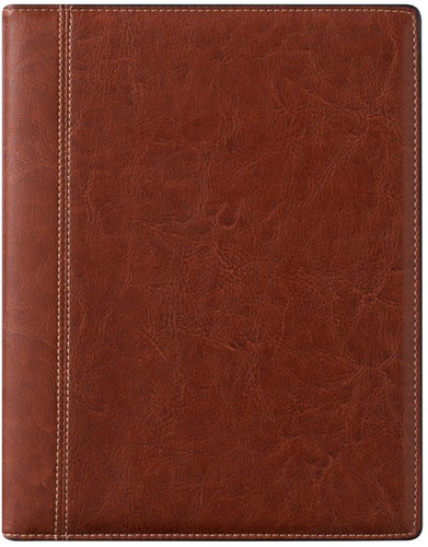 Agenda 2027 Brepols Timing Palermo 7 dagen per 2 pagina's 16,8x22cm omslag chique kunstleder bruin gespiraleerd chamois papier