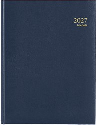 Agenda 2027 Brepols Timing 7 dagen per 2 pagina's 17,2x22cm omslag blauw papier: wit