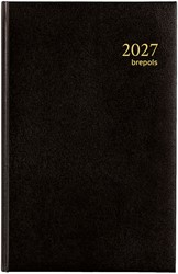 Agenda 2027 Brepols Saturnus kort 1 dag per pagina 13,3x20,8cm omslag zwart wit papier 0.216.1256.01.6.0