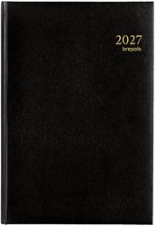Agenda 2027 Brepols Minister 1 dag per pagina 14,8x21cm met maandtabs omslag zwart wit papier 0.218.1256.01.6.0