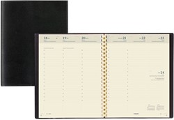 Agenda 2027 Brepols Concorde 7 dagen per 2 pagina's 21x27cm met spiraal omslag zwart creme papier 0.240.2582.01.2.0