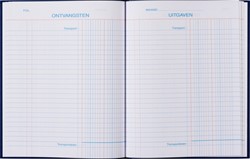 Kasboek Office 165x210mm 48 vel 2 kolommen blauw