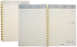 Agenda-inhoud 2026/2027 Brepols Bretime 7d/2 pagina's 14,8x21cm met spiraal creme papier - 16 maanden vanaf half augustus 2026