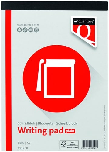 Schrijfblok Quantore A5 blanco 100 vel 60 grams