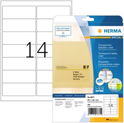 Etiket Herma 8671 A4 99,1x38,1mm transparant mat 25 vel 350 stuks
