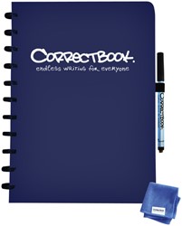 Correctbook notitieboek A4 lijn 20 vel uitwisbaar omslag blauw