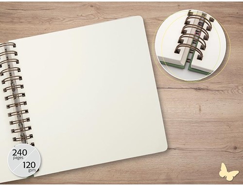 Notitieboek Sigel Jolie A5 spiraal blanco papier omslag Golden Rain-2
