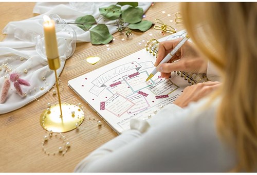 Notitieboek Sigel Jolie A5 spiraal blanco papier omslag Golden Rain-3
