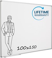 Whiteboard Smit Visual Softline emaille staal 100 × 150 cm incl. afleggoot en ophangmateriaal-2