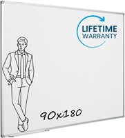Whiteboard Smit Visual Softline emaille staal 90 × 180 cm incl. afleggoot en ophangmateriaal-2