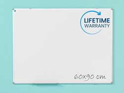 Whiteboard Smit Visual Softline emaille staal 60 × 90 cm incl. afleggoot en ophangmateriaal