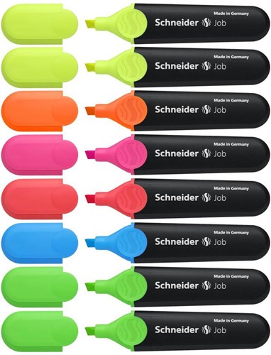 Markeerstift Schneider Job 8-delig assorti kleuren.