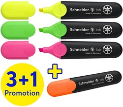 Markeerstift Schneider Job 4-delig assorti 3+1 gratis