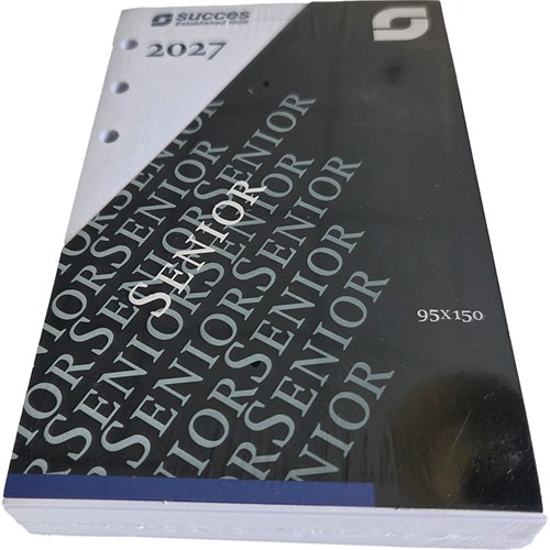 Agenda calendarium 2027 Succes Senior 9,5x15cm 1 dag per pagina 4-talig wit in cellofaan XSQ1.27
