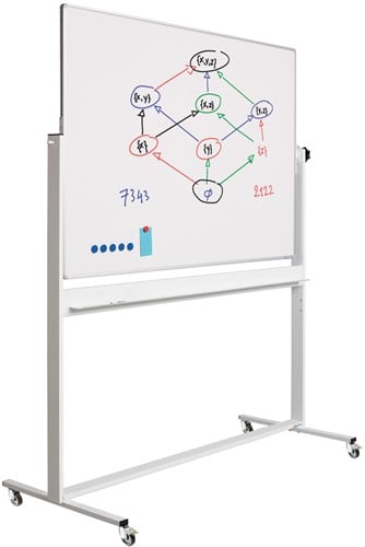 Whiteboard kantelbord Smit Visual Solid 2-zijdig wit emaille 90x120cm incl. onderstel