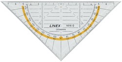 Geodriehoek Linex 1616g transparant