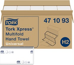 Handdoek Tork H2 Xpress Universal multifold 1-laags 213x234mm 20x 250 vel wit 471093