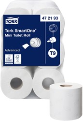 Toiletpapier Tork SmartOne® Mini T9 advanced 2-laags 620 vel wit doos à 12 rol 472193