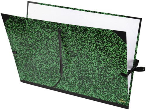 Tekenmap Canson 61x81cm kleur groen annonay sluiting met linten.