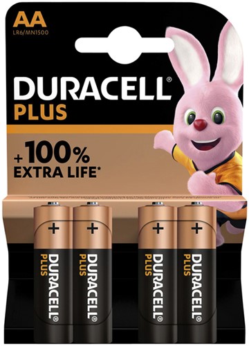 Batterij Duracell Plus 4x AA penlite
