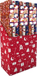 Sinterklaaspapier 200x70cm 3 rollen + stickervel assorti