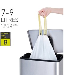 Afvalzak EKO type B 7-9 liter met trekband wit 25 stuks