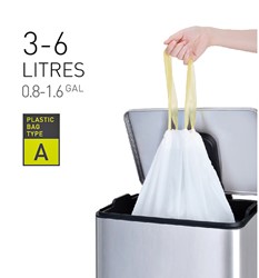 Afvalzak EKO type A 3-6 liter met trekband wit 30 stuks
