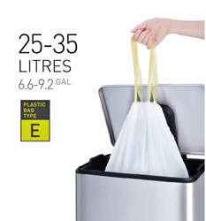 Afvalzak EKO type E 25-35 liter met trekband wit 12 stuks
