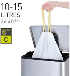 Afvalzak EKO type C 10-15 liter met trekband wit 20 stuks