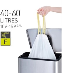 Afvalzak EKO type F 40-60 liter met trekband wit 12 stuks