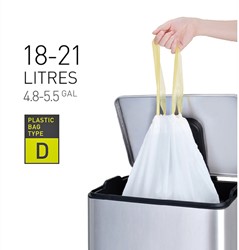Afvalzak EKO type D 18-21 liter met trekband wit 20 stuks