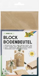 Blokzak kraft naturel foodsafe 12x6x21cm set 15 stuks