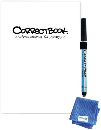 Correctbook notitieboek A5 Scratch blanco 4 vel uitwisbaar omslag wit