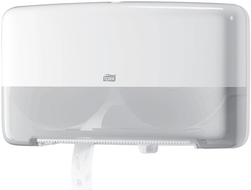 Toiletpapier dispenser Tork T2 Elevation Jumbo klein duo wit 555500