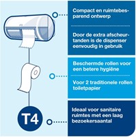 Toiletpapier dispenser Tork T4 Elevation duo zwart 557008-3