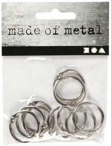 Boekbindersring Creotime 19mm zilver zakje van 10 stuks